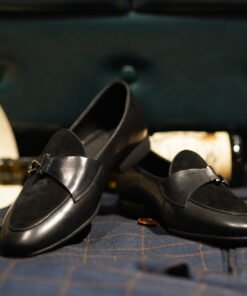 Alternative view of Metal Bit Loafer – Black Leather & Suede