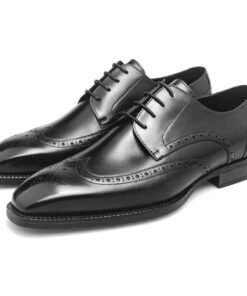 Single Strap Dress Shoe – Black Polished Leather
