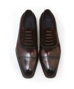 Alternative view of Cap Toe Dress Oxford – Black Leather & Suede