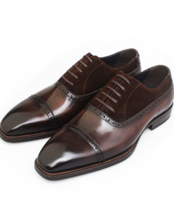 Cap Toe Dress Oxford – Black Leather & Suede
